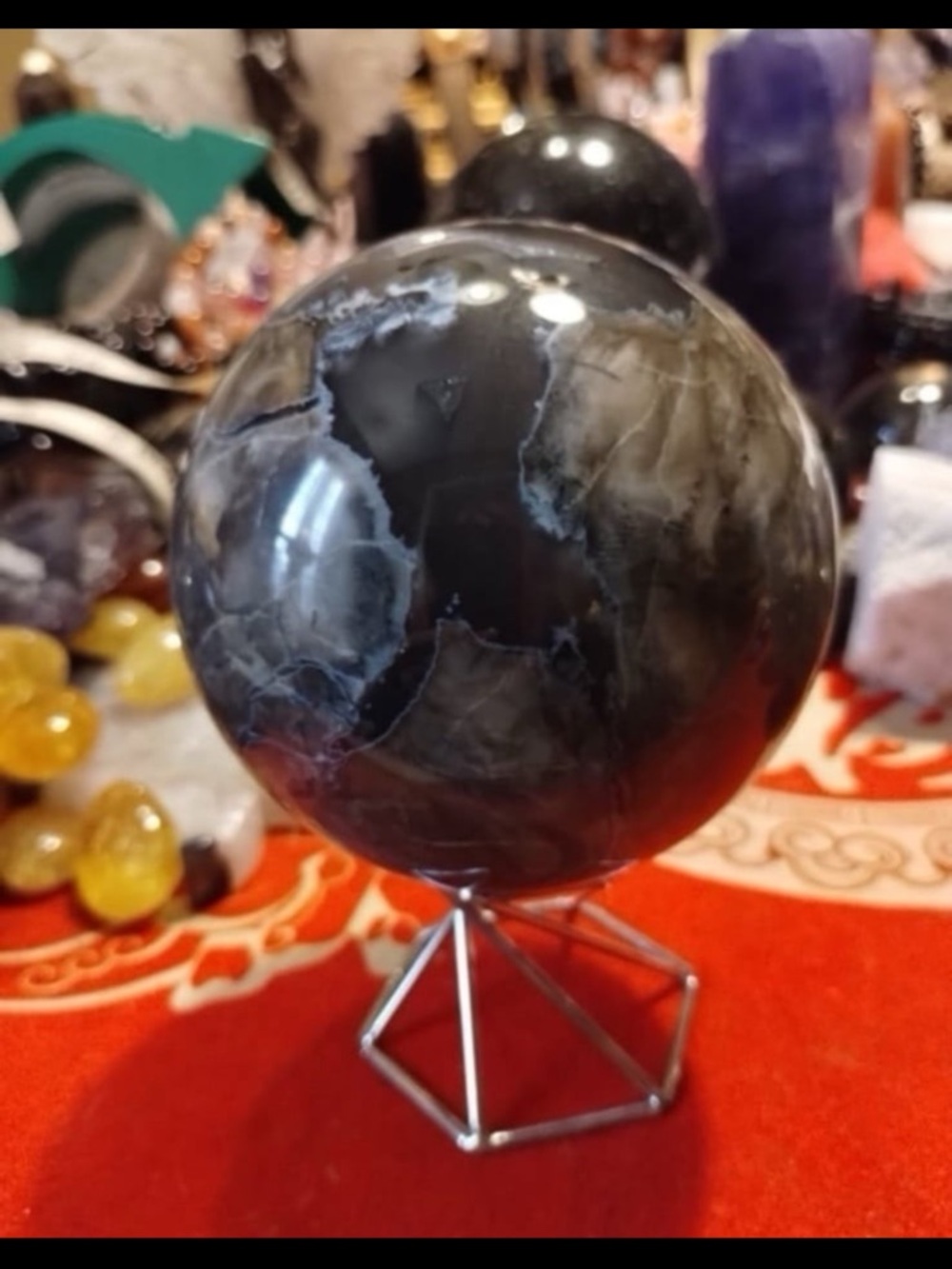 Volcano agate sphere - Picture 9 of 12